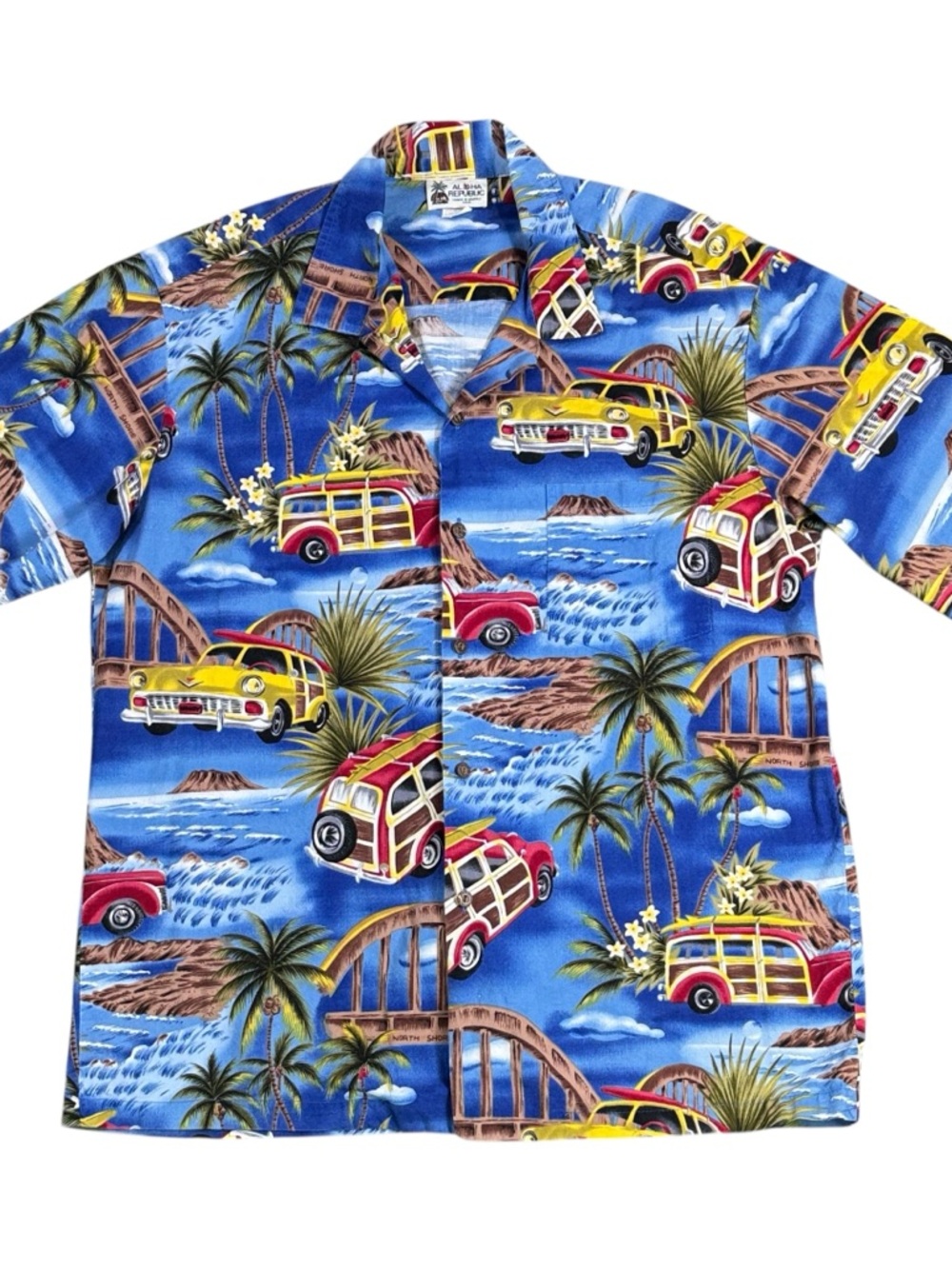 Vintage 90’s Aloha Republic Hawaiian Button Down Shirt Mens XL Multi Color Shirt